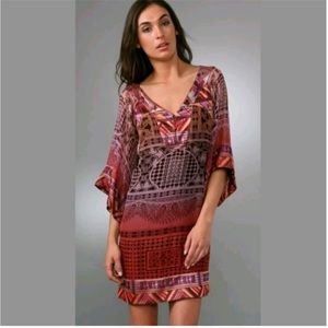 DVF Diane von Furstenberg $425 Tabalah Indian Temple Dip Dye 100% Silk S…